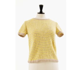 Patron tricot gratuit Pull rayé manches courtes