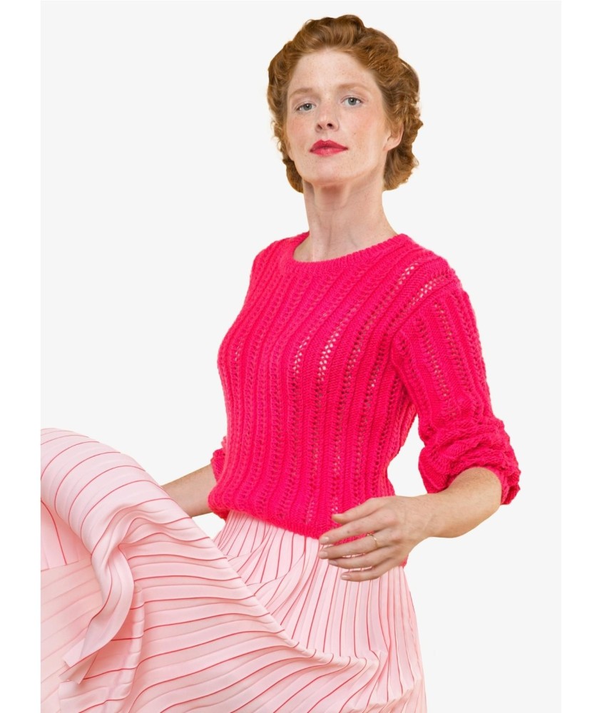 Patron tricot Pull ajouré - Bergère de France