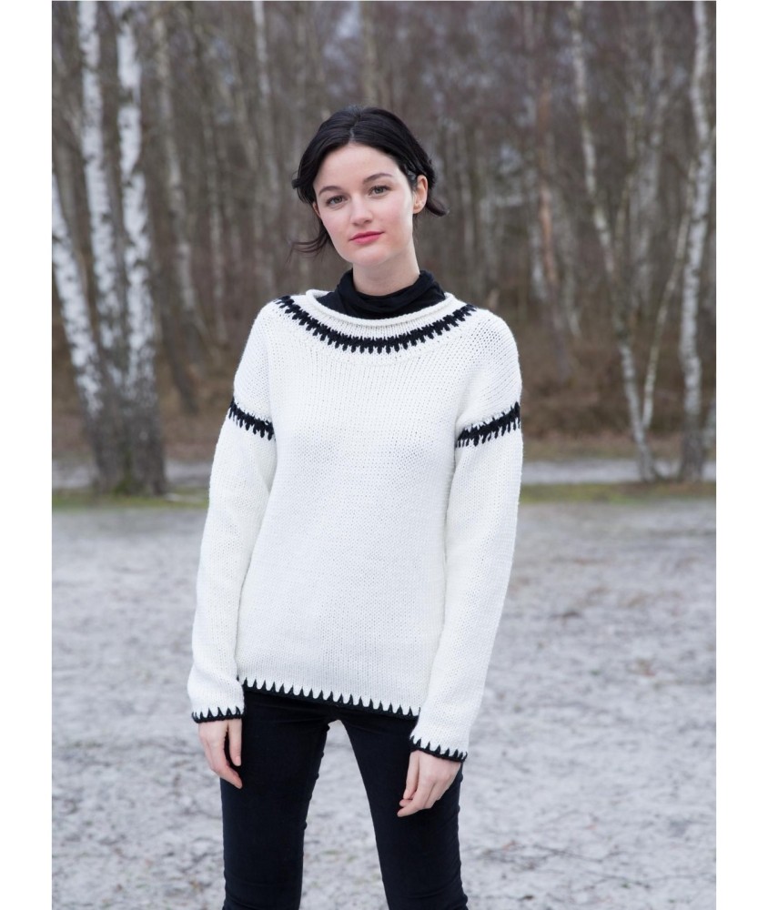 Patron tricot Pull col fantaisie - Bergère de France