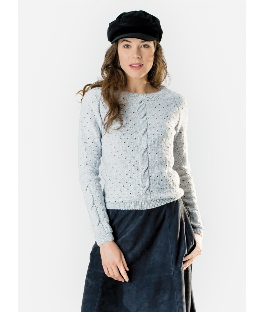 Patron tricot Pull ouverture dos - Bergère de France