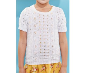 Patron tricot gratuit Pull Ajouré Manches Courtes