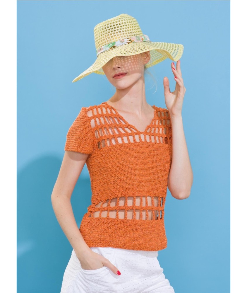 Patron crochet Pull Ajouré - Bergère de France
