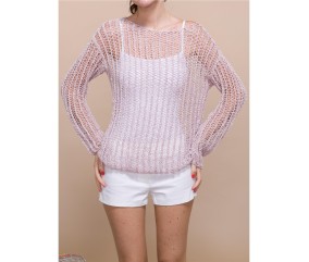 Patron tricot gratuit Pull Ajouré Manches Longues