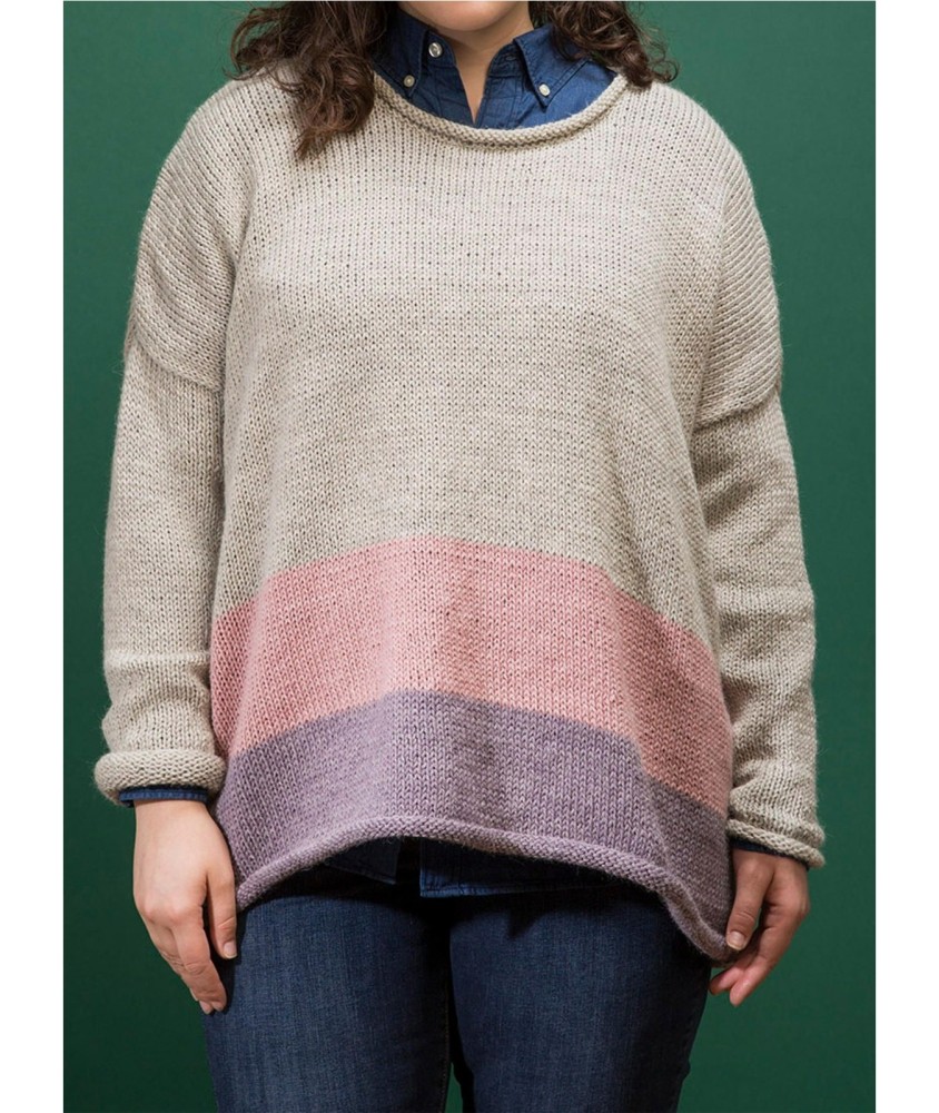 Patron tricot Pull col roulotté - Bergère de France