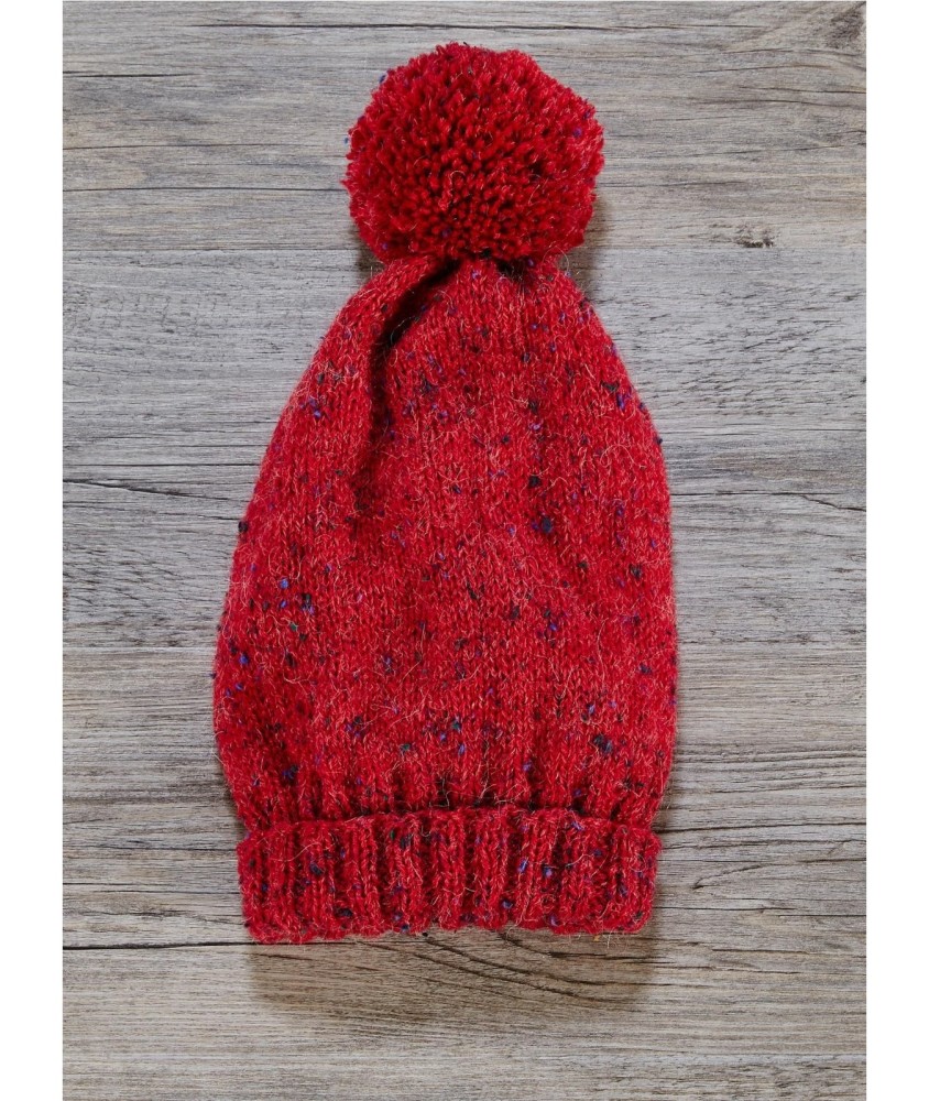 Patron tricot gratuit Bonnet à pompon femme