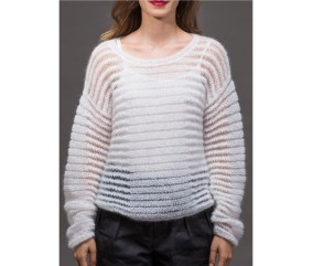 E-MODELE FEMME - PULL EFFET DE TRANSPARENCE - BERGÈRE DE FRANCE