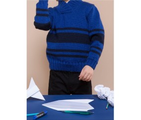 E-MODELE ENFANT - PULL COL CHÂLE - BERGÈRE DE FRANCE