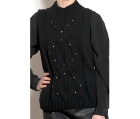 E-MODELE FEMME - PULL SANS MANCHES À GROSSE TORSADÉ - BERGÈRE DE FRANCE