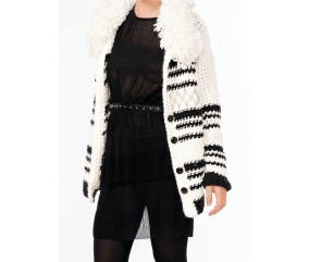 E-MODELE FEMME - GILET COL FOURRURE - BERGÈRE DE FRANCE