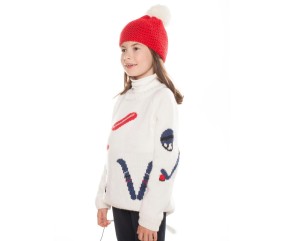 E-MODELE ENFANT - PULL BRODÉ COL ROND - BERGÈRE DE FRANCE