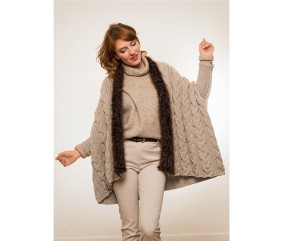 E-MODELE FEMME - GILET COL FOURRURE - BERGÈRE DE FRANCE