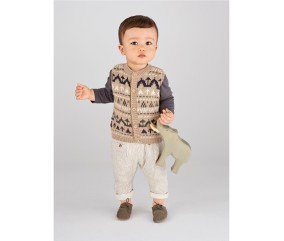 E-MODELE BÉBÉ - GILET JACQUARD SANS MANCHES - BERGÈRE DE FRANCE