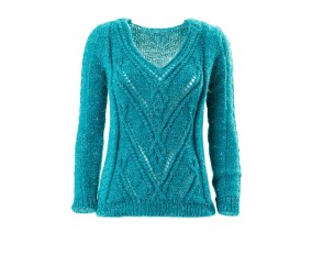 E-MODELE FEMME - PULL À TORSADES COL V CASSANDRE - BERGÈRE DE FRANCE