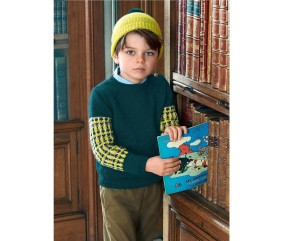 E-MODELE ENFANT - PULL MANCHES JACQUARD ISAAC - BERGÈRE DE FRANCE