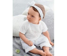 E-MODELE BÉBÉ - PULL MANCHES COURTES CINTHIA - BERGÈRE DE FRANCE