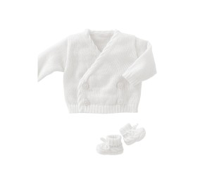 E-MODELE BÉBÉ - GILET ET CHAUSSONS CALICE - BERGÈRE DE FRANCE