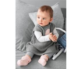 E-MODELE BÉBÉ - ROBE ET CHAUSSONS OANELLE - BERGÈRE DE FRANCE