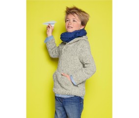 E-MODELE ENFANT - PULL À CAPUCHE CALVIN - BERGÈRE DE FRANCE