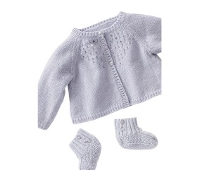 E-MODELE BÉBÉ - CARDIGAN COURT ET CHAUSSONS CARINA - BERGÈRE DE FRANCE