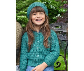E-MODELE ENFANT - CARDIGAN - BÉRET ET MITAINES BELLA - BERGÈRE DE FRANCE