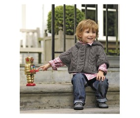 E-MODELE BÉBÉ - PONCHO À CAPUCHE CHEIMA - BERGÈRE DE FRANCE