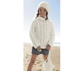 E-MODELE ENFANT - PULL ET BONNET PALOMA - BERGÈRE DE FRANCE