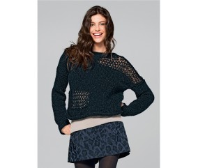 E-MODELE FEMME - PULL EMPIÈCEMENTS AJOURÉS COLINE - BERGÈRE DE FRANCE