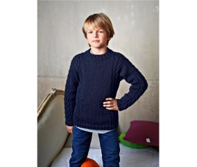 E-MODELE ENFANT - PULL COL ROND À TORSADES SACHA - BERGÈRE DE FRANCE