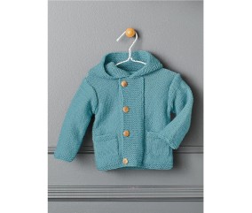 E-MODELE BÉBÉ - GILET À CAPUCHE BRIAC - BERGÈRE DE FRANCE