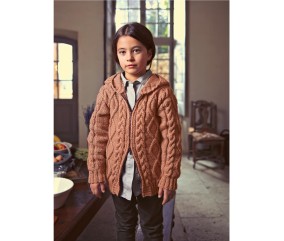E-MODELE ENFANT - VESTE TORSADÉE À CAPUCHE SOFIA - BERGÈRE DE FRANCE