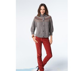 E-MODELE FEMME - GILET PLASTRON JACQUARD NISE - BERGÈRE DE FRANCE