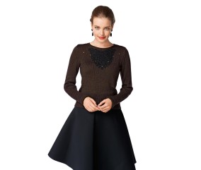 E-MODELE FEMME - PULL COL DENTELLE SIMINE - BERGÈRE DE FRANCE