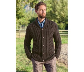 E-MODELE HOMME - GILET TORSADÉ COL CHÂLE CLOVIS - BERGÈRE DE FRANCE