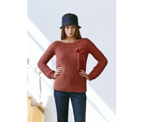 E-MODELE FEMME - PULL COL BATEAU CHERIANE - BERGÈRE DE FRANCE