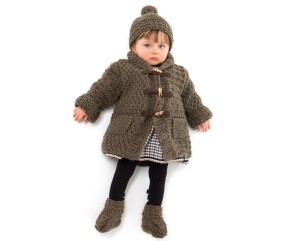 E-MODELE BÉBÉ - MANTEAU - BONNET ET CHAUSSONS PENDA - BERGÈRE DE FRANCE