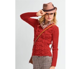 E-MODELE FEMME - PULL AJUSTÉ BRUNE - BERGÈRE DE FRANCE