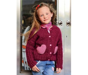 E-MODELE ENFANT - GILET POCHES CŒUR ESTELA - BERGÈRE DE FRANCE