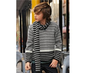 E-MODELE ENFANT - PULL RAYÉ PIERIC - BERGÈRE DE FRANCE