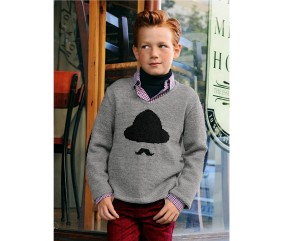 E-MODELE ENFANT - PULL JACQUARD PIERROT - BERGÈRE DE FRANCE