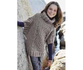 E-MODELE ENFANT - PULL PONCHO CÉLINE - BERGÈRE DE FRANCE