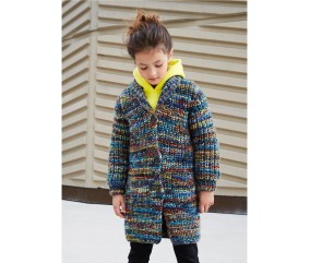 E-MODELE ENFANT - MANTEAU CÔTES PERLÉES - BERGÈRE DE FRANCE