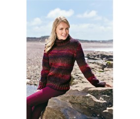E-MODELE FEMME - PULL COL ROULÉ VERSION EN DÉGRADÉ DE COULEURS - BERGÈRE DE FRANCE