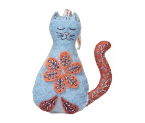 Mini kit feutrine Corinne Lapierre - Chat folk - présentation sur fond blanc