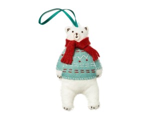 Mini kit feutrine Corinne Lapierre - Ours polaire - présentation sur fond blanc