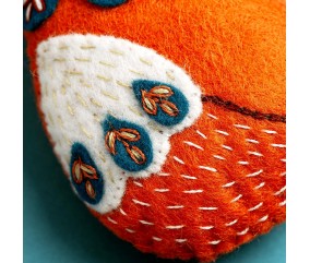 Mini kit feutrine Corinne Lapierre - Renard folk - motif folk brodé