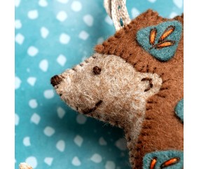 Mini kit feutrine Corinne Lapierre - Hérisson folk - détail du museau
