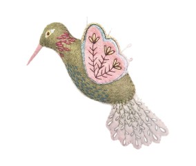 Mini kit feutrine Corinne Lapierre - Colibri - présentation sur fond blanc