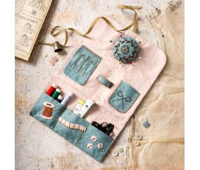 Kit feutrine Corinne Lapierre - Trousse à couture enroulable - intérieur et poches