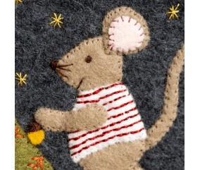 Kit broderie feutrine Corinne Lapierre - Noël famille souris - souris en pull rayé