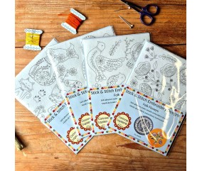 Motifs broderie sur vêtement Corinne Lapierre - Fleurs folk - gamme complète